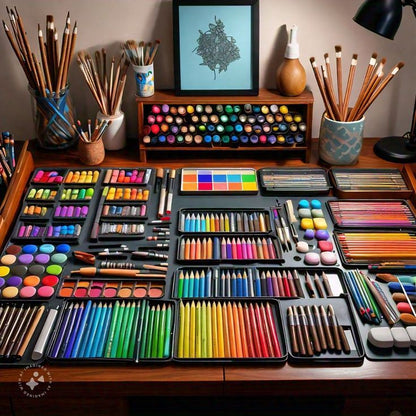 180PCS Deluxe Wooden Art Kit Set